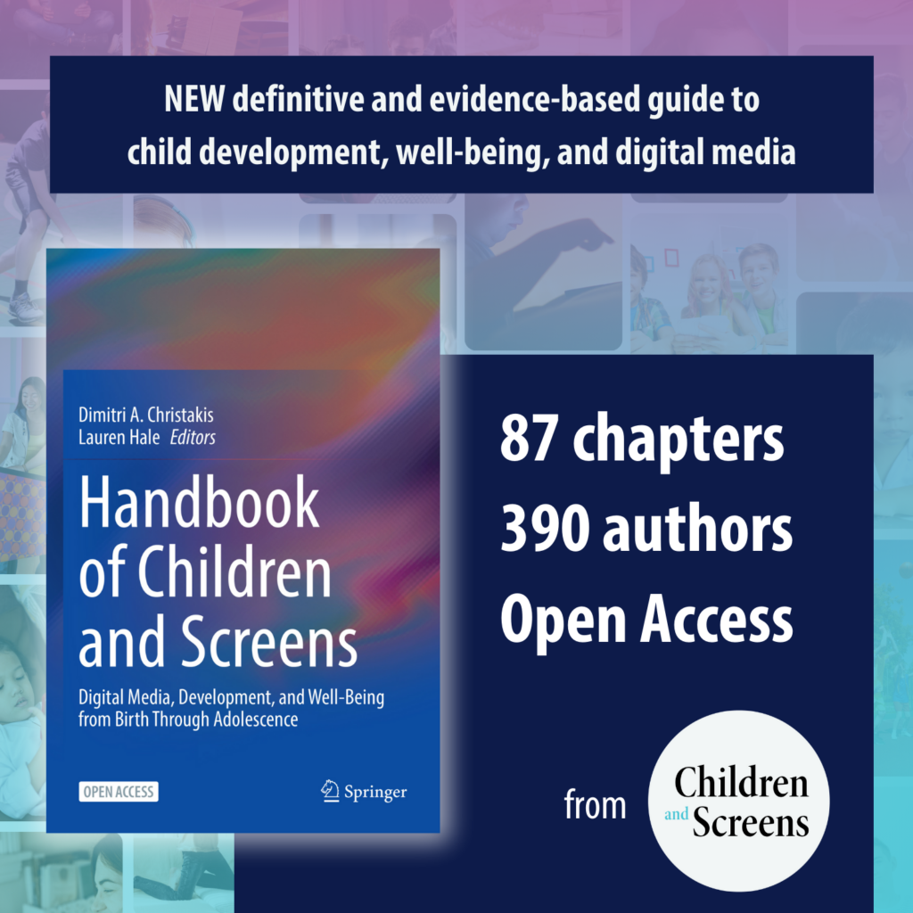 Handbook of Children and Screens Social Media Post